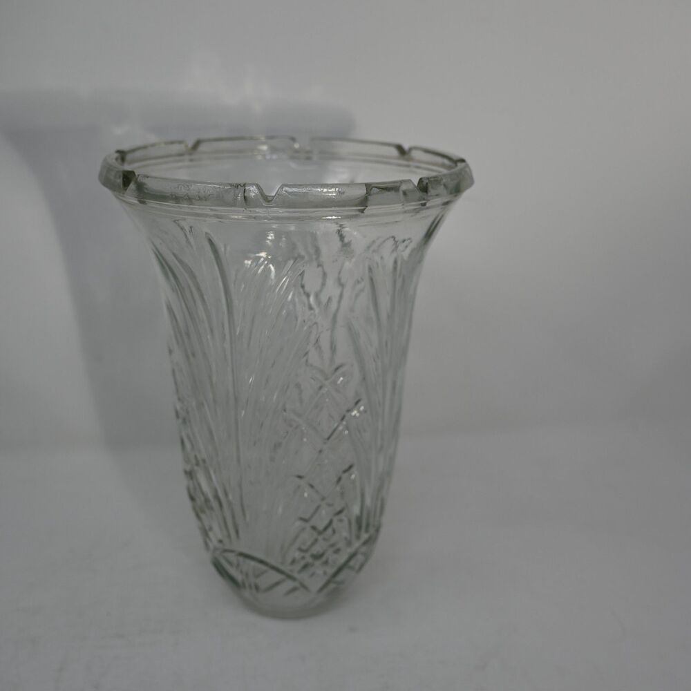 Vintage Clear Glass Pineapple Pinecone Lamp Shade Globe 6" 1.75" Fitter